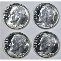 4-BU 1949 ROOSEVELT DIMES