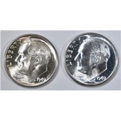 2-BU 1949-S ROOSEVELT DIMES
