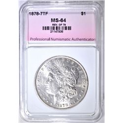 1878 7TF REV. OF 79 MORGAN DOLLAR, PNA CH/ GEM BU