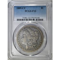 1889-CC MORGAN DOLLAR, PCGS F-12