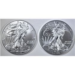 2-BU 2019 AMERICAN SILVER EAGLES