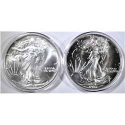 1986 & 1987 BU AMERICAN SILVER EAGLES IN CAPS