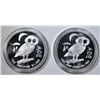 Image 1 : 2-2019 NIUE $2 OWL COINS 1oz SILVER EACH