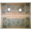 Image 2 : 2 1862 $10 CONFEDERATE NOTES, 1 HOLE CANCELLED