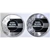 Image 1 : 2-GOD BLESS AMERICA 1oz SILVER ROUNDS