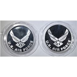 2-U.S. AIR FORCE ONE OUNCE SILVER ROUNDS