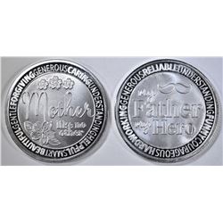 SALUTE TO MOTHER & FATHER 1oz SILVER ROUNDS