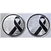 Image 1 : 2-AWARENESS RIBBON 1oz .999 SILVER ROUNDS