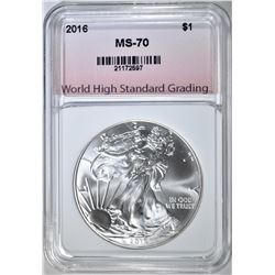2016 AMERICAN SILVER EAGLE, WHSG PERFECT GEM BU