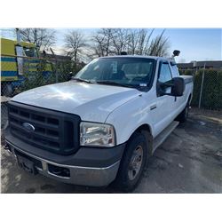 2007 FORD F-250 XL, 2 DR PU, WHITE, VIN # 1FTSX20517EA25112