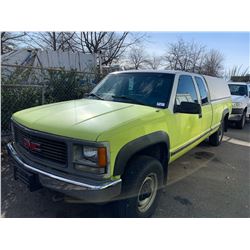 1999 GMC 2500, 2DR EXT CAB PU, YELLOW, VIN #1GTGK29R9XF080038