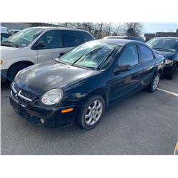 2003 DODGE SX 2.0, 4DR SEDAN, BLACK, VIN # 1B3ES46C03D238969