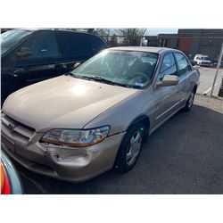 2000 HONDA ACCORD, 4DR SEDAN, BROWN, VIN # 1HGCG5666YA800987