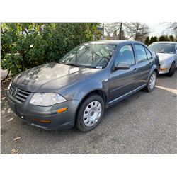 2008 VOLKSWAGEN JETTA, 4DR SEDAN, GREY, VIN # 3VWTK49M78M608303