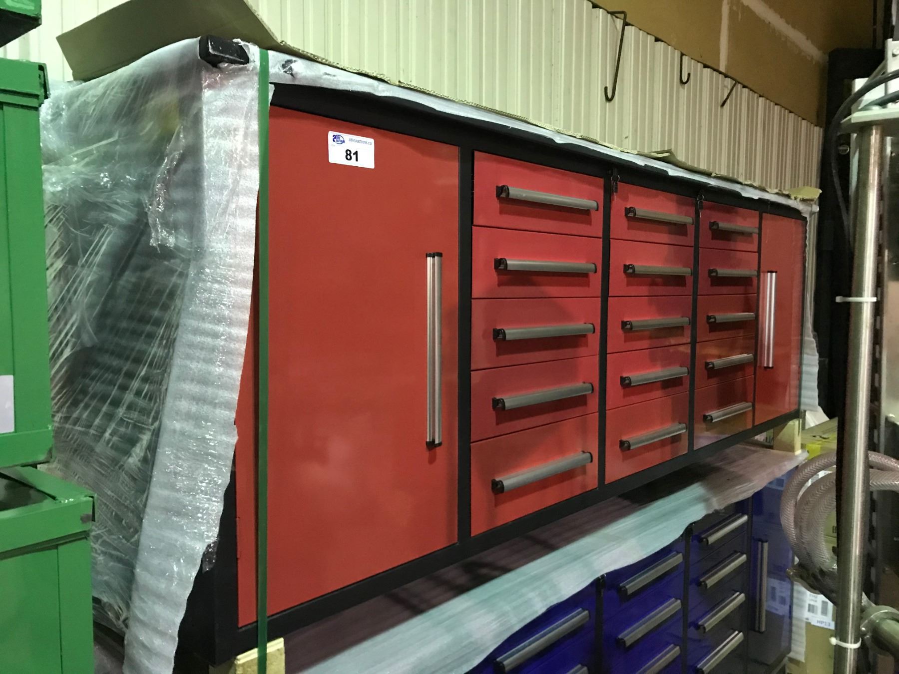 2020 RED STEELMAN 10FT WORK BENCH WITH 15 DRAWERS, 112X26X39INCH ...