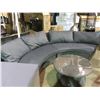 Image 1 : GREY RATTAN PATIOFLARE 3PCS CURVED OUTDOOR PATIO SECTIONAL WITH GREY CUSHIONS, PILLOWS & COCKTAIL