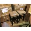 Image 2 : PAIR OF GREY FABRIC BAR HEIGHT STOOLS
