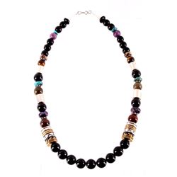 Navajo T&R Singer Gold & Sterling Stone Necklace