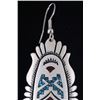 Image 15 : Navajo T. Singer Chip Inlay Sterling Earrings