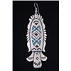Image 2 : Navajo T. Singer Chip Inlay Sterling Earrings