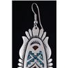 Image 5 : Navajo T. Singer Chip Inlay Sterling Earrings