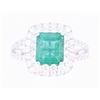 Image 2 : EXCELLENT Emerald & Diamond 18K Gold Ring