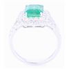 Image 3 : EXCELLENT Emerald & Diamond 18K Gold Ring