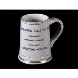 1911 Livingston, MT Immergrun Loge No. 10 Stein