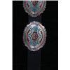 Image 15 : Navajo T. Singer Chip Inlay LARGE Concho Belt