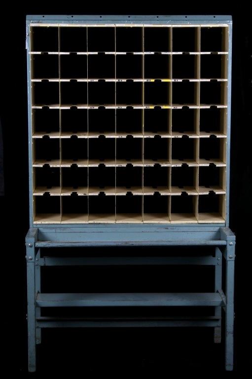 Mid 1900s Steel Rural Post Office Bin