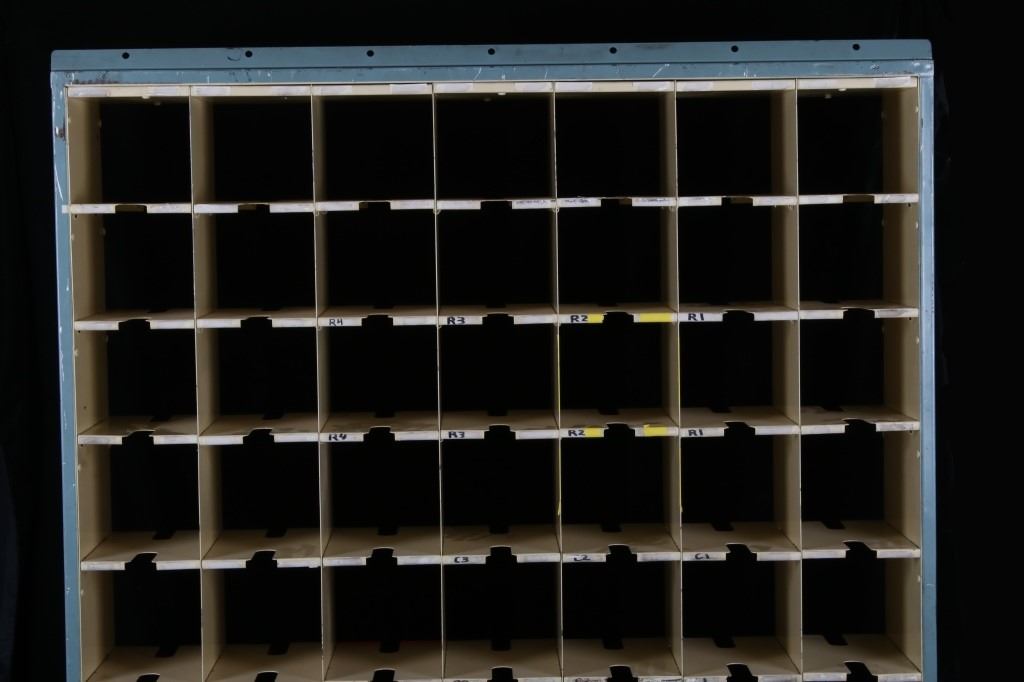 Mid 1900s Steel Rural Post Office Bin