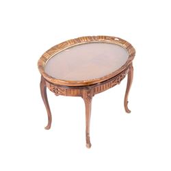 Mid 20th. C Oak Glass Top Side Butler Coffee Table