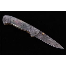 Navajo Dave Yellowhorse Damascus Bald Eagle Knife