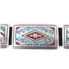 Image 6 : Navajo Thomas Singer Sterling & Chip Inlayed Belt