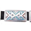 Image 7 : Navajo Thomas Singer Sterling & Chip Inlayed Belt