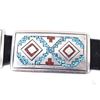 Image 8 : Navajo Thomas Singer Sterling & Chip Inlayed Belt