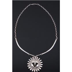 Navajo Nelson Morton Sunface Sterling Necklace