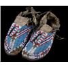Image 1 : Sioux Fully Beaded Whirling Log Moccasins c. 1900