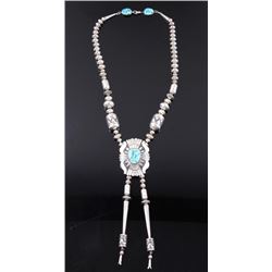 Navajo T. Singer Sterling & Turquoise Necklace
