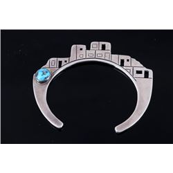 Navajo Silver Southwest Pueblo Village Bracelet