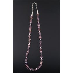 Navajo Sterling Silver & Sugilite Beaded Necklace