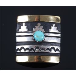 Signed T. Singer Sterling & Turquoise Earrings