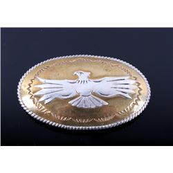Signed Navajo Sterling Belt Buckle & Bolo Tie