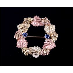 Montana Yogo Sapphire & Black Hills 10K Gold Pin