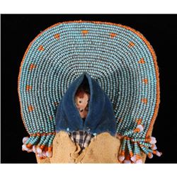 Sioux Beaded Papoose Cradle Board Toy c.1900