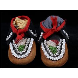 Crow Beaded Child's Moccasins c. 1890-1900's