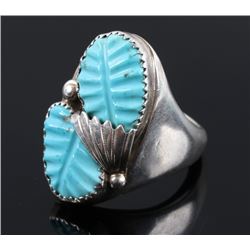 Zuni Hand Carved Sleeping Beauty & Sterling Ring