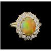 Image 2 : 2.17 ctw Opal and Diamond Ring - 14KT Yellow Gold