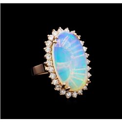 6.91 ctw Opal and Diamond Ring