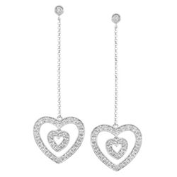 14k White Gold 0.38CTW Diamond Earrings, (I1 /I)